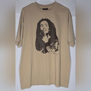 Bob Marley Shirt Men's XL Brown Tan Zion Rootswear Reggae Streetwear